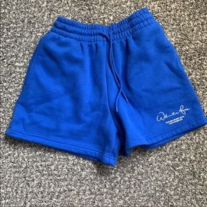 White Fox Sweat Shorts in “Electric Blue”